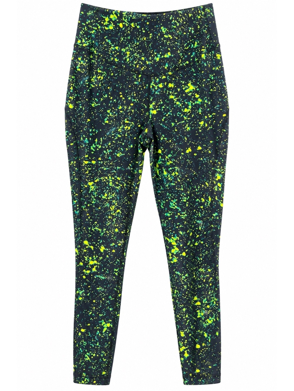 Lululemon Women’s High-Rise Leggings Size 10 – Neon Splatter Print